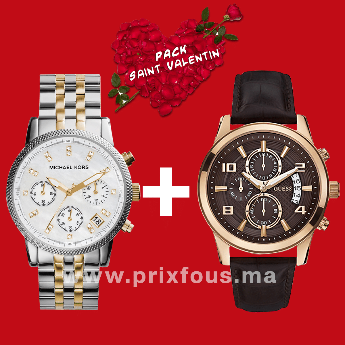 Pack Montres Saint Valentin W0076G4 + MK5057