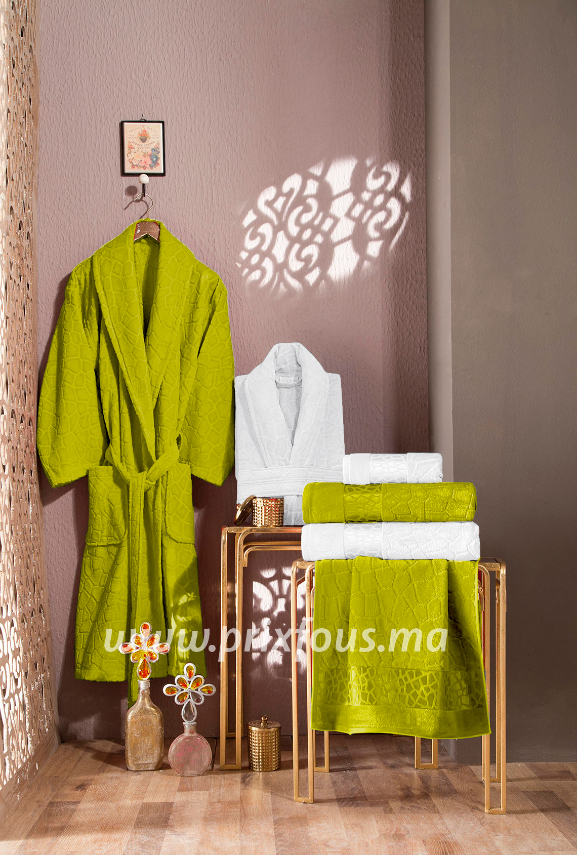 peignoir bain coton au maroc