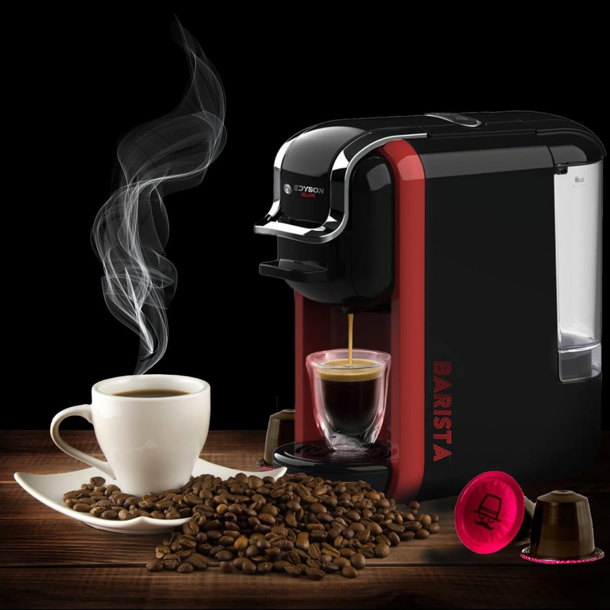 Machine à café 4 en 1 Style italien , capsules nespresso.. dolce gusto, café  en poudre, dosettes.. - Prix Fous