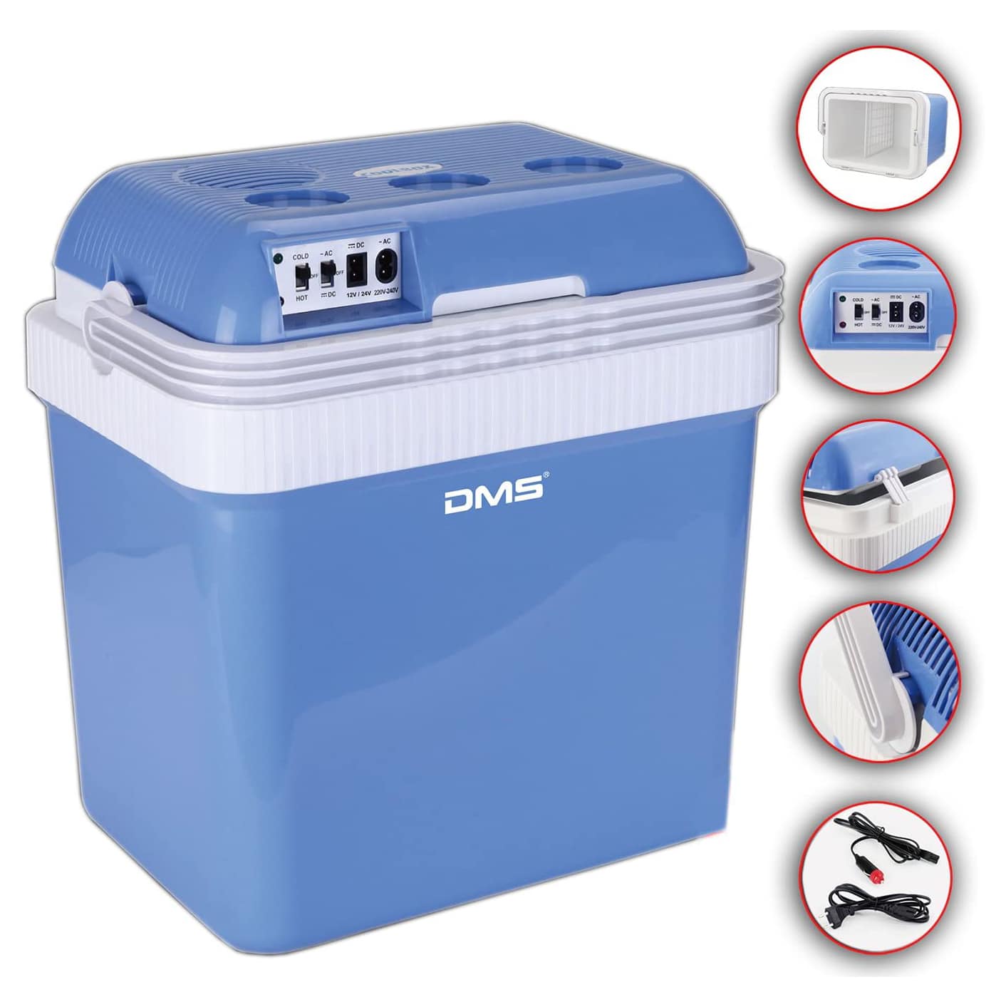 DMS Glacière électrique isotherme chaud/froid 12-24 V Pour voiture